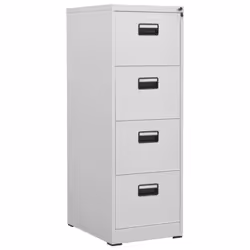 vidaXL Filing Cabinet Light Grey Steel Office Storage Document File Cabinet