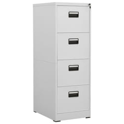 vidaXL Filing Cabinet Light Grey Steel Office Storage Document File Cabinet
