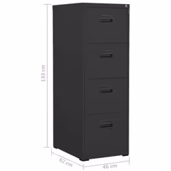 vidaXL Filing Cabinet Anthracite Steel Office Storage Document File Cabinet - Additional view 10