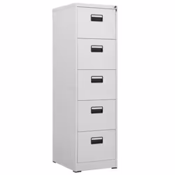 vidaXL Filing Cabinet Light Grey Steel Office Storage Document File Cabinet