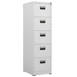 vidaXL Filing Cabinet Light Grey Steel Office Storage Document File Cabinet