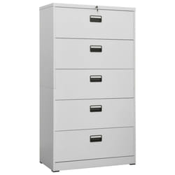 vidaXL Filing Cabinet Light Grey Steel Office File Storage Cabinet Lockable