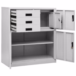 vidaXL Office Cabinet Light Grey Steel Furniture Filing File Storage Cabinet - Additional view 6