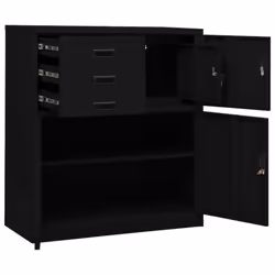 vidaXL Office Cabinet Black Steel Furniture Filing File Storage Cabinet Locker - Additional view 6