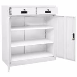 vidaXL Office Cabinet White Steel Home Furniture Filing File Storage Cabinet - Additional view 8