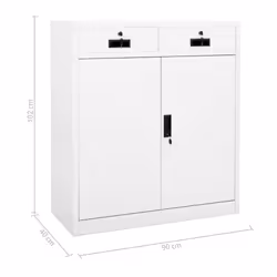 vidaXL Office Cabinet White Steel Home Furniture Filing File Storage Cabinet - Additional view 9