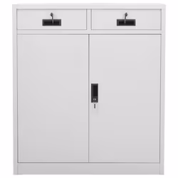 vidaXL Office Cabinet Light Grey Steel Furniture Filing File Storage Cabinet - Additional view 4