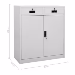 vidaXL Office Cabinet Light Grey Steel Furniture Filing File Storage Cabinet - Additional view 9