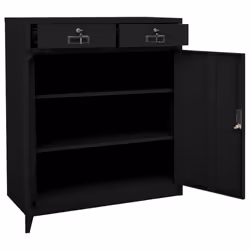 vidaXL Office Cabinet Black Steel Home Furniture Filing File Storage Cabinet - Additional view 8