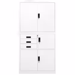 vidaXL Office Cabinet White Steel Home Furniture Filing File Storage Cabinet