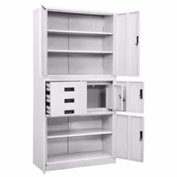vidaXL Office Cabinet White Steel Home Furniture Filing File Storage Cabinet - Additional view 6