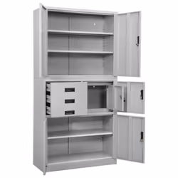 vidaXL Office Cabinet Light Grey Steel Furniture Filing File Storage Cabinet - Additional view 6