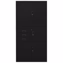 vidaXL Office Cabinet Black Steel Home Furniture Filing File Storage Cabinet