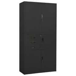 vidaXL Office Cabinet Anthracite Steel Furniture Filing File Storage Cabinet