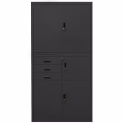 vidaXL Office Cabinet Anthracite Steel Furniture Filing File Storage Cabinet