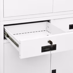 vidaXL Office Cabinet White Steel Furniture Filing File Storage Cabinet Locker