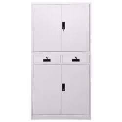 vidaXL Office Cabinet Light Grey Steel Furniture Filing File Storage Cabinet - Additional view 4
