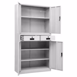 vidaXL Office Cabinet Light Grey Steel Furniture Filing File Storage Cabinet - Additional view 8