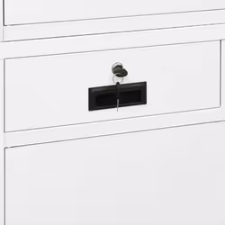 vidaXL Office Cabinet White Steel and Tempered Glass Filing Storage Cabinet - Additional view 3