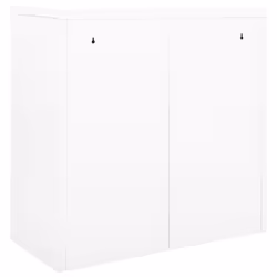 vidaXL Sliding Door Cabinet White Steel Sideboard Cupboard Display Cabinet - Additional view 5
