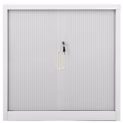 vidaXL Sliding Door Cabinet Grey Steel Sideboard Cupboard Display Cabinet - Additional view 3