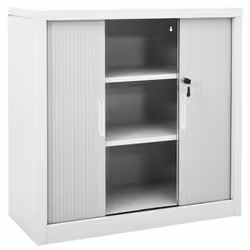 vidaXL Sliding Door Cabinet Grey Steel Sideboard Cupboard Display Cabinet - Additional view 6