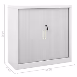 vidaXL Sliding Door Cabinet Grey Steel Sideboard Cupboard Display Cabinet - Additional view 8