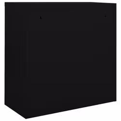 vidaXL Sliding Door Cabinet Black Steel Sideboard Display Cabinet Furniture