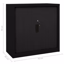 vidaXL Sliding Door Cabinet Black Steel Sideboard Display Cabinet Furniture - Additional view 8