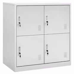 vidaXL Locker Cabinet Light Grey Steel Wardrobe School Office Locker Cabinet