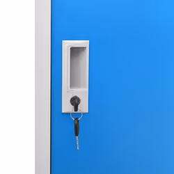 vidaXL Locker Cabinet Light Grey and Blue Steel Wardrobe School Office Locker - Additional view 5