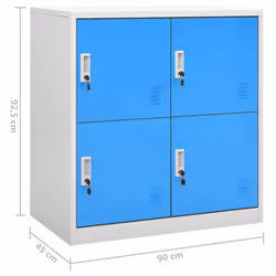 vidaXL Locker Cabinet Light Grey and Blue Steel Wardrobe School Office Locker - Additional view 6
