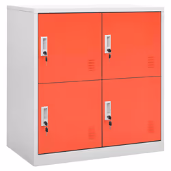 vidaXL Locker Cabinet Light Grey and Red Steel Wardrobe School Office Locker
