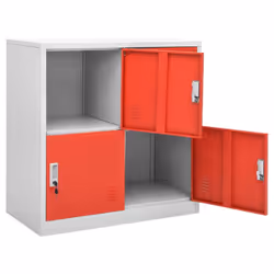 vidaXL Locker Cabinet Light Grey and Red Steel Wardrobe School Office Locker - Additional view 4