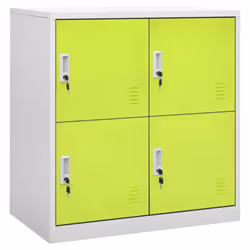 vidaXL Locker Cabinet Light Grey and Green Steel School Office Locker Cabinet