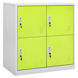 vidaXL Locker Cabinet Light Grey and Green Steel School Office Locker Cabinet