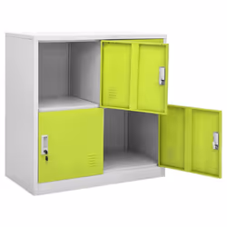 vidaXL Locker Cabinet Light Grey and Green Steel School Office Locker Cabinet - Additional view 4