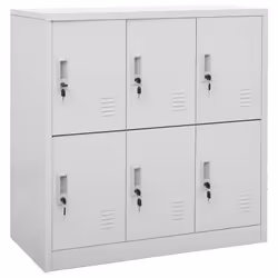 vidaXL Locker Cabinet Light Grey Steel Wardrobe School Office Locker Cabinet
