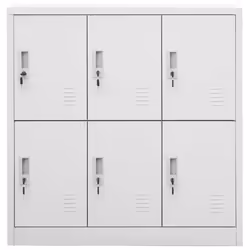 vidaXL Locker Cabinet Light Grey Steel Wardrobe School Office Locker Cabinet