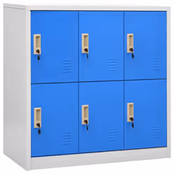 vidaXL Locker Cabinet Light Grey and Blue Steel School Office Locker Cabinet