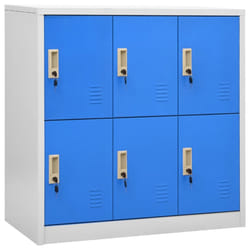 vidaXL Locker Cabinet Light Grey and Blue Steel School Office Locker Cabinet