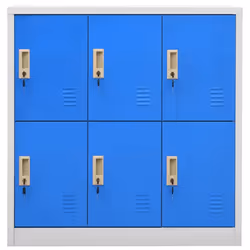 vidaXL Locker Cabinet Light Grey and Blue Steel School Office Locker Cabinet