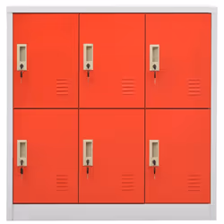 vidaXL Locker Cabinet Light Grey and Red Steel Wardrobe School Locker Cabinet
