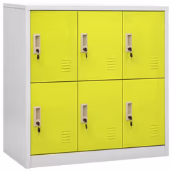 vidaXL Locker Cabinet Light Grey and Green Steel School Office Locker Cabinet