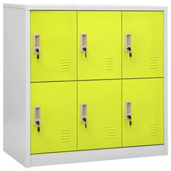 vidaXL Locker Cabinet Light Grey and Green Steel School Office Locker Cabinet