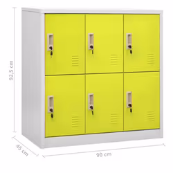 vidaXL Locker Cabinet Light Grey and Green Steel School Office Locker Cabinet - Additional view 7