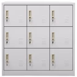 vidaXL Locker Cabinet Light Grey Steel Wardrobe School Office Locker Cabinet