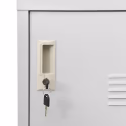 vidaXL Locker Cabinet Light Grey Steel Wardrobe School Office Locker Cabinet - Additional view 6