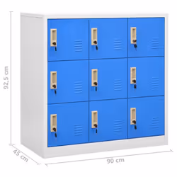 vidaXL Locker Cabinet Light Grey and Blue Steel Office School Storage Cabinet - Additional view 7