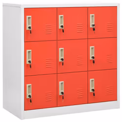 vidaXL Locker Cabinet Light Grey and Red Steel Office School Storage Cabinet